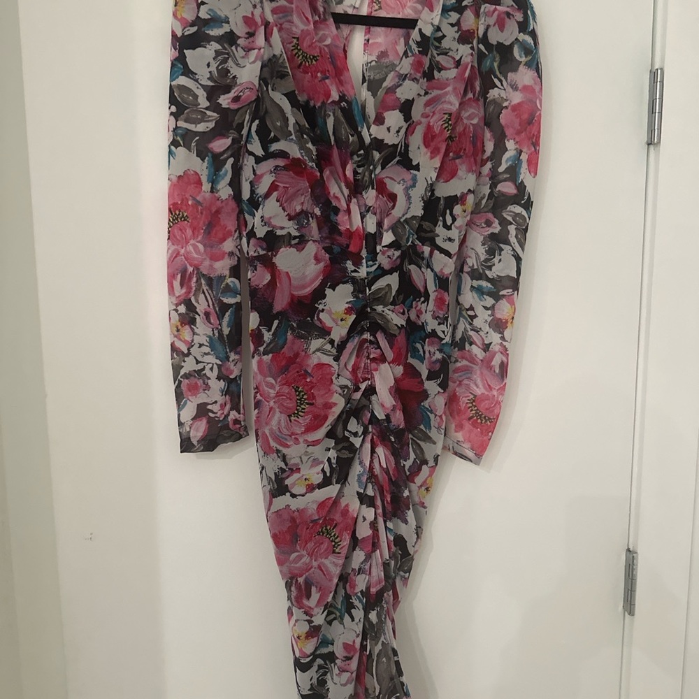 Ronny Kobo Collection Pink and Black Floral Top